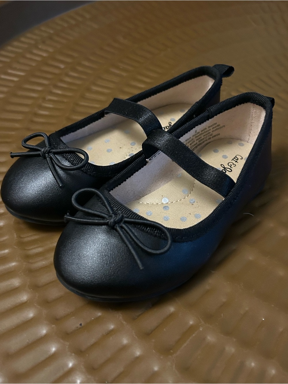 Toddler Girls Black Mary Jane Ballet Flats with Bow